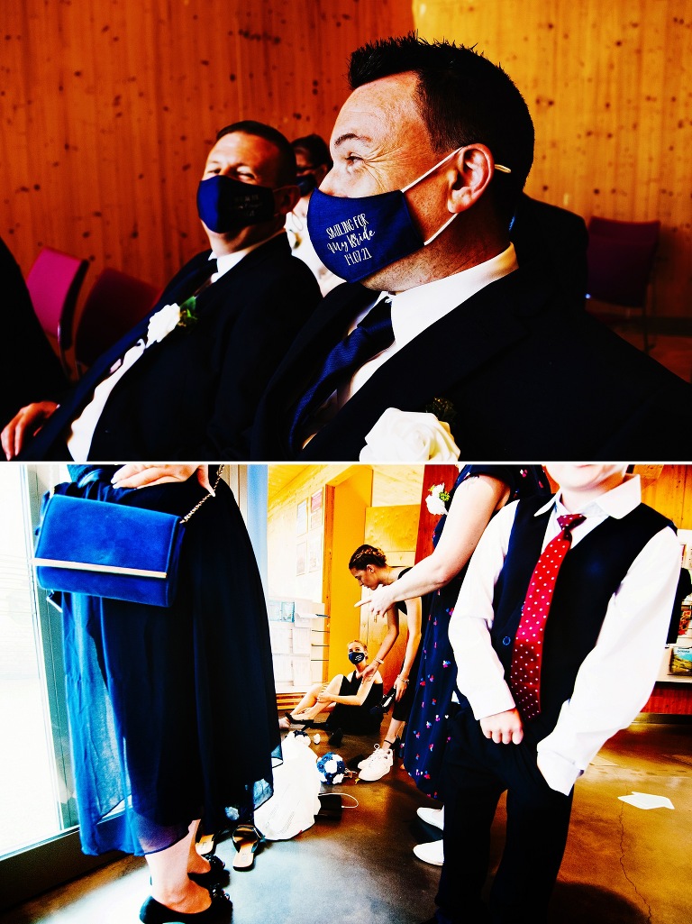 Groom waiting for his bride at the wedding chapel in Blackpool.